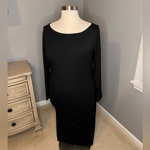 NWT Universal Standard Side Ruched Dress in Black Size 18/20 - Picture 2 of 7